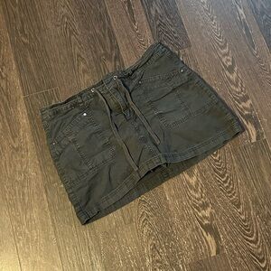 Drawstring Cargo Mini Skirt